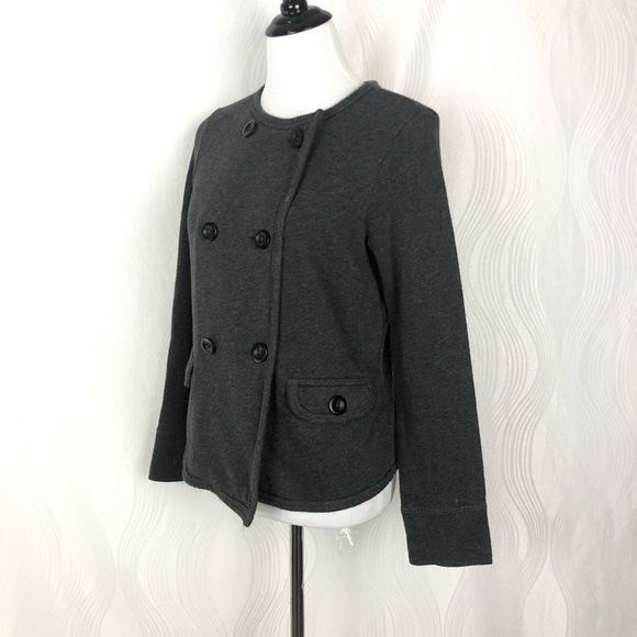 Gap Womens Fleece Lined Sweater Gray Double Breasted Button Cardigan Size‎ S - Picture 4 of 9